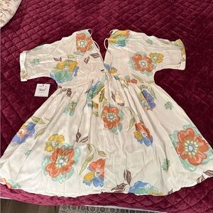 Roxy White Floral Midi Dress